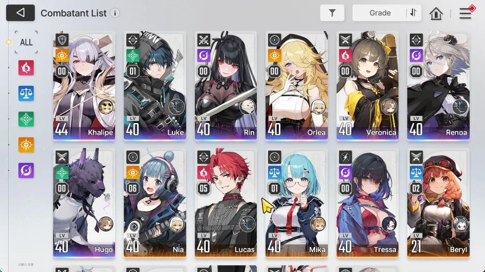 Chaos Zero Nightmare Accounts GLOBAL|Lv 40|7 SSR (LukeM1,Khalipe,Rin,Veronica,Etc)+ 10 SR (NiaM6,LucasM5,Etc) +21 SR 5