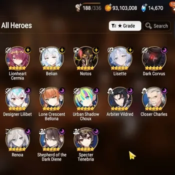 Epic Seven Accounts High-End GLOBAL Verif|NewEra|13 ML(NOTOS,Lisette,Belian,Renoa,ETC)+HARU+Art,Fumyr,Estelle,Etc|AUTO