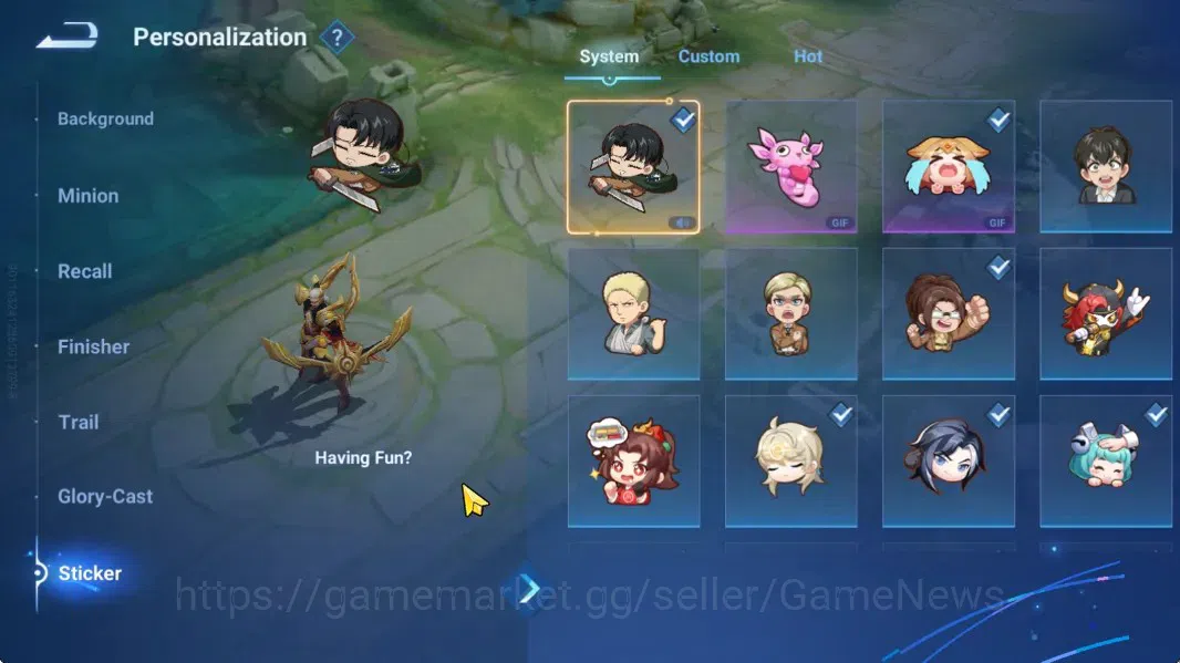 Honor of Kings Accounts Hero 46 Skin 44|Collab Full AOT [Levi,Mikasa,Eren, image 10