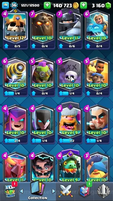 Clash Royale Accounts Midgame Lvl 36|Trophy 5822|Limited Skin|KTL 11|Card 114|1Hero,4 EVO,1 Champ,21 Legend,33 Epic,30 2