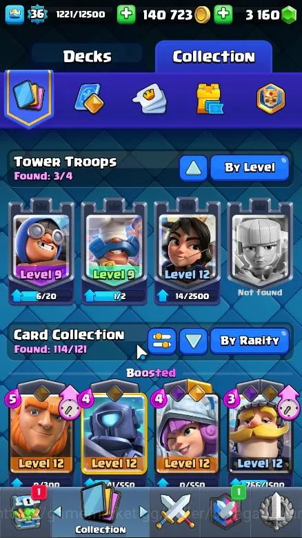 Clash Royale Accounts Midgame Lvl 36|Trophy 5822|Limited Skin|KTL 11|Card 114|1Hero,4 EVO,1 Champ,21 Legend,33 Epic,30 4