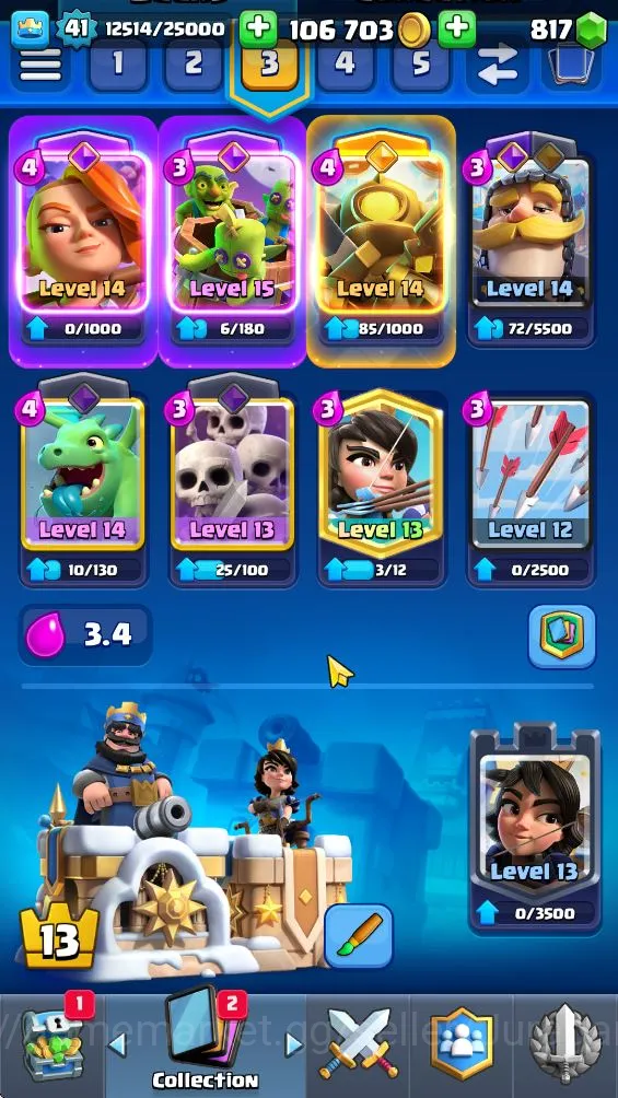 Clash Royale Accounts Lvl 41|Trophy 8910|KTL 13|Limited Skin|Card 121| 2 image 3