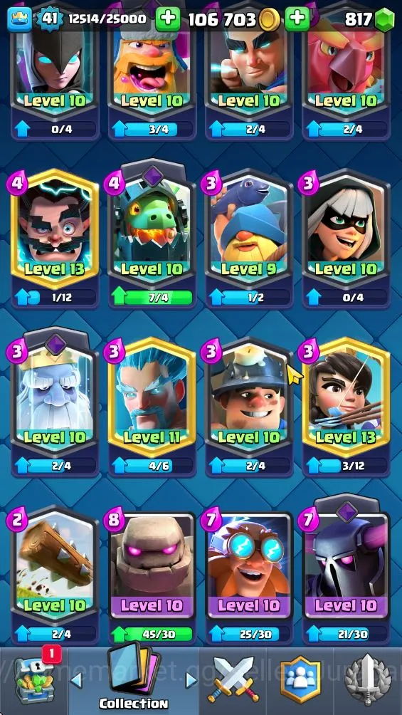 Clash Royale Accounts Lvl 41|Trophy 8910|KTL 13|Limited Skin|Card 121| 2 image 5