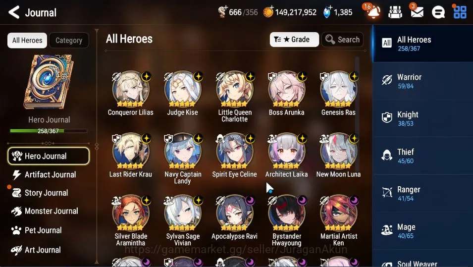 Epic Seven Accounts High-End Asia Verif|EndGame|26ML(BArunka,SS Vivian,NM Luna,C Lilias,Etc)+Many Collabs+All Hunt|Many 4