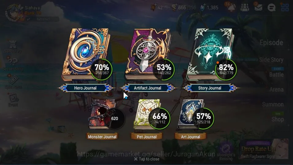 Epic Seven Accounts High-End Asia Verif|EndGame|26ML(BArunka,SS Vivian,NM Luna,C Lilias,Etc)+Many Collabs+All Hunt|Many 5