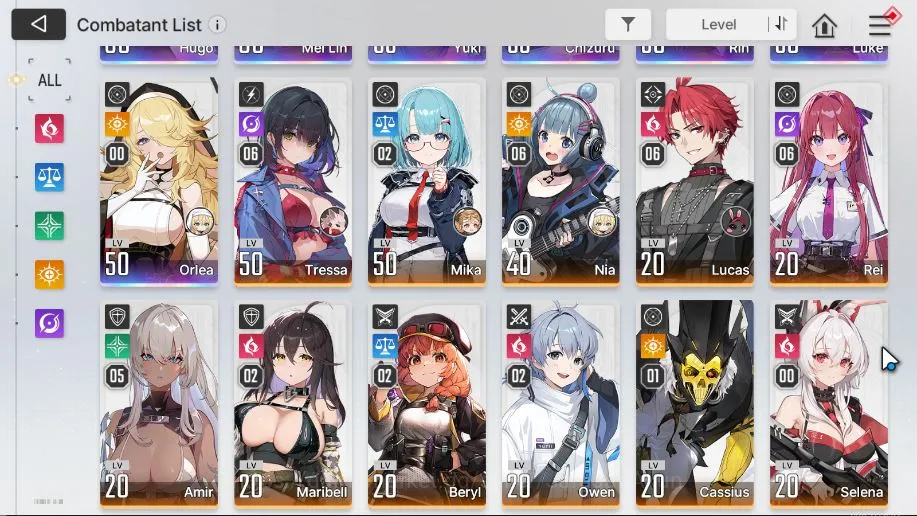 Chaos Zero Nightmare Accounts GLOBAL|Lv 50|7 SSR[ChizuruM1,YukiM2,HugoM2,MeiLin,Rin,Luke,Orlea,Etc]+11 SR|Log 3