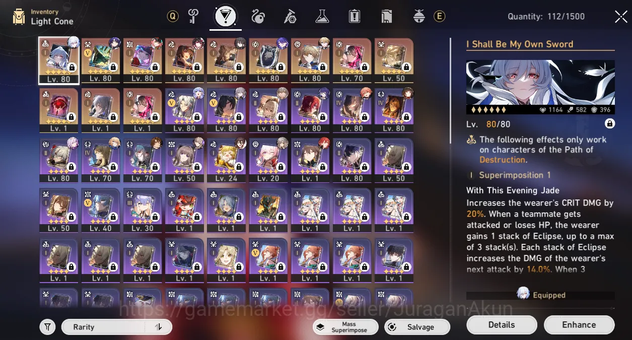 Honkai Star Rail Accounts Mid Game ASIA [TL70] 9 Limited (RappaE1+Sign, Archeron+Sign, Ruan Mei+Sign, Castorice, Lingsha 3