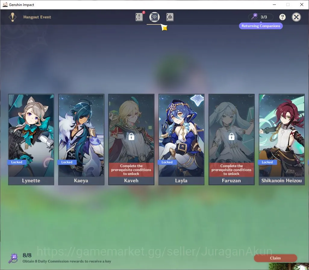 Genshin Impact Accounts Mid Game ASIA|AR 57|HuTao Skin|11 Limited +5[5 12