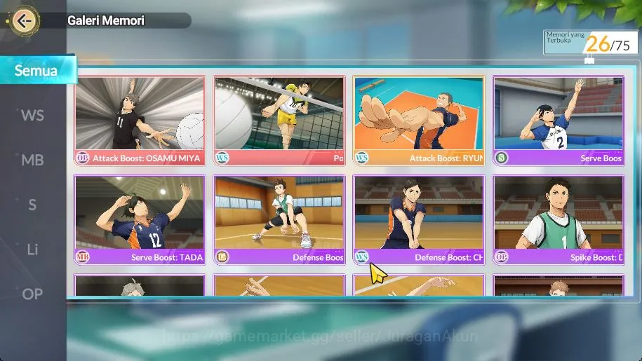 HAIKYU!! FLY HIGH Accounts SEA|Lvl 44|1,7K DM|3 UR [Osamu+Memo,Motoya,Wakatoshi]+13 3