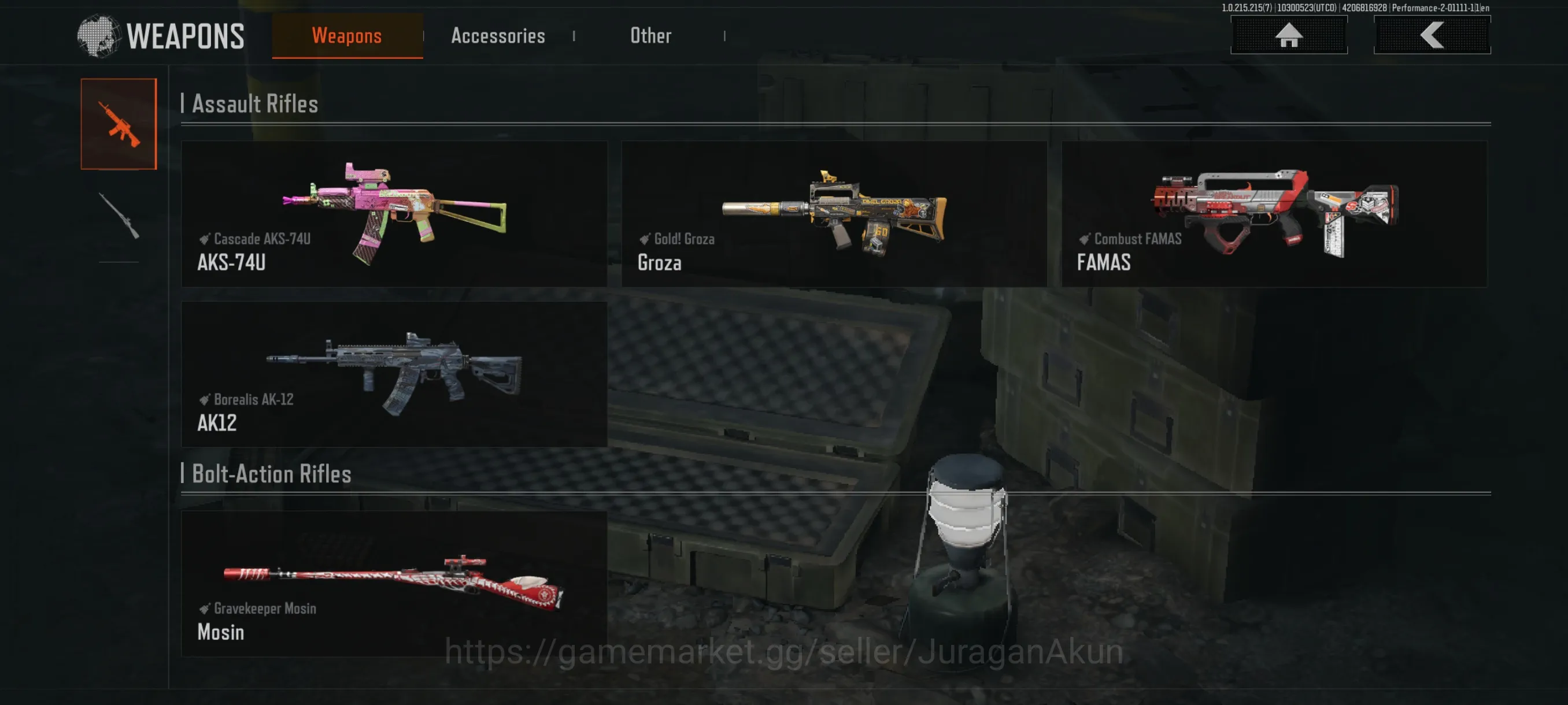 Arena Breakout Accounts Mid-Tier [MOBILE]SV 17M|CV 16,1M |BMachete,AKS-74U,Groza,Famas,AK12,Mosin|Many Gear, Resource|CN 4