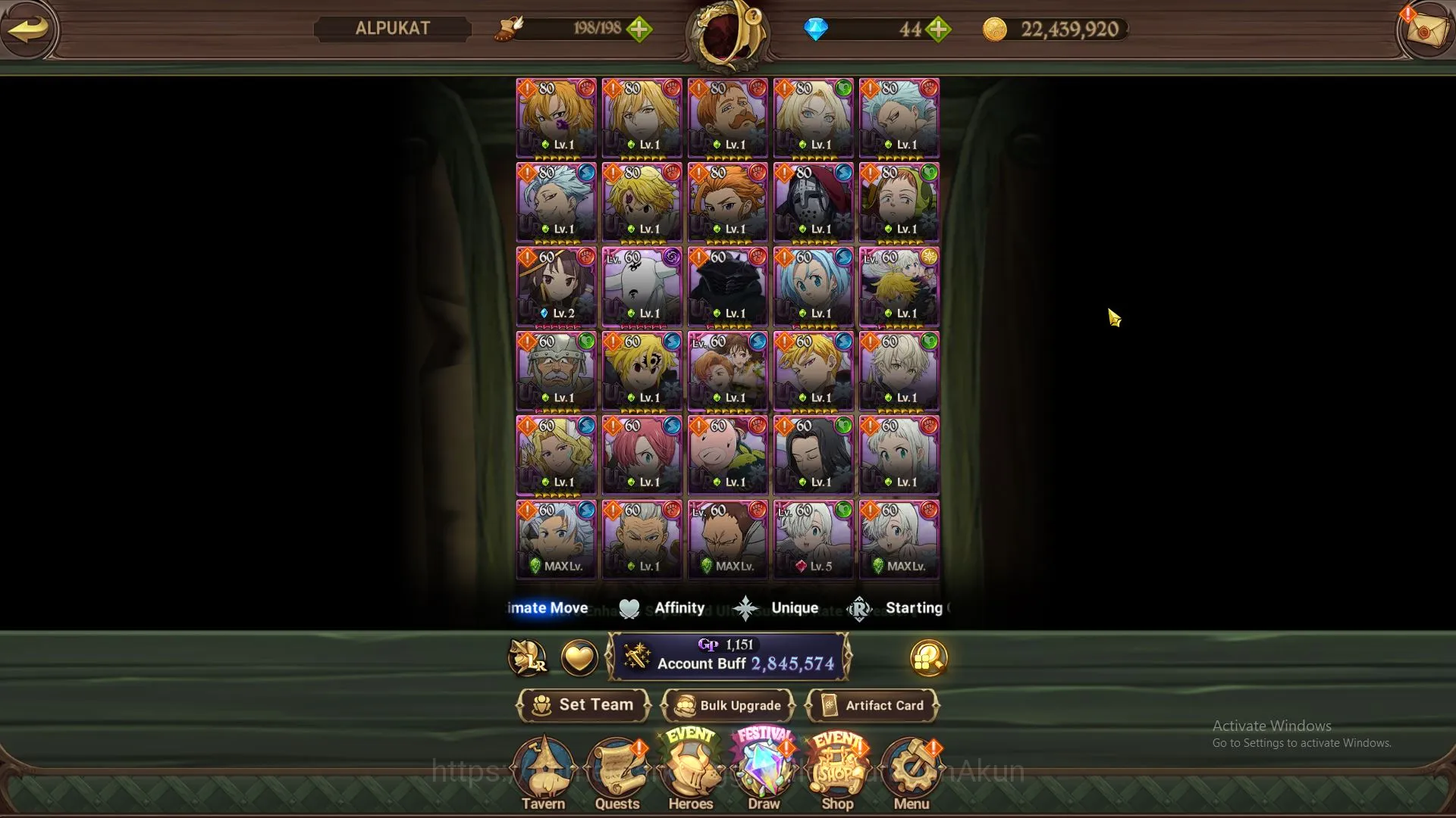 The Seven Deadly Sins: Grand Cross Accounts Midgame Global|2,8M CC|2 LR+6 UR+Collab 3