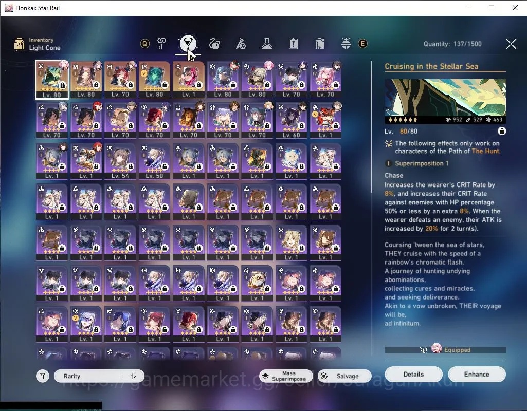 Honkai Star Rail Accounts Mid Game ASIA|TL 68|10 Limited |Cyrene,The Herta+Sign,Sunday,Lingsha,Rappa,3B,RuanMei,Etc|MC 3