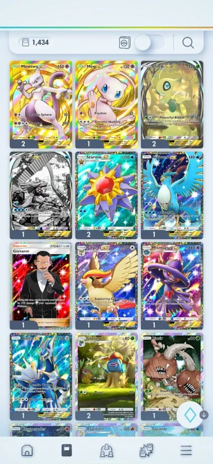 Pokémon TCG Pocket Accounts 1434 Cards |3 Crown (2 Mewtwo Crown & Mew Crown) + image 1