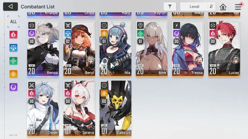 Chaos Zero Nightmare Accounts GLOBAL Lv24|5 SSR(Khalipe,Orlea,Haru,Kayron,Renoa) 10SR(MikaM2,ReiM3,BerylM2,etc) 11SR 3