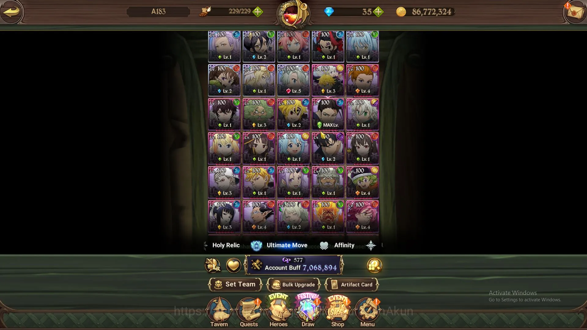The Seven Deadly Sins: Grand Cross Accounts Asia|7M CC|8 LR+8 UR+Many Collab|Elizabeth5/6,Beli image 2