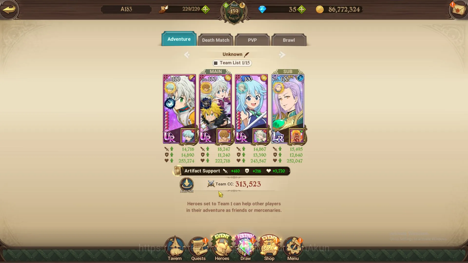 The Seven Deadly Sins: Grand Cross Accounts Asia|7M CC|8 LR+8 UR+Many Collab|Elizabeth5/6,Beli image 5