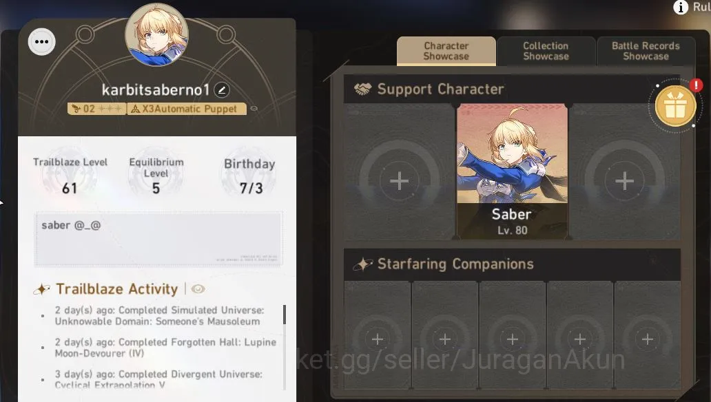 Honkai Star Rail Mid Game ASIA|TL61|5 Limited(Saber E3+Sign,Archer+Sign,DHIL image 1