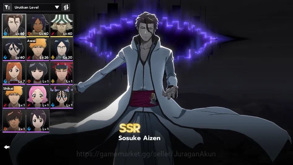 BLEACH: Soul Resonance Accounts Nuverse SEA|Lv 29|3 SSR (Aizen,Yoruchi,Urahara A1) + 11 SR 2