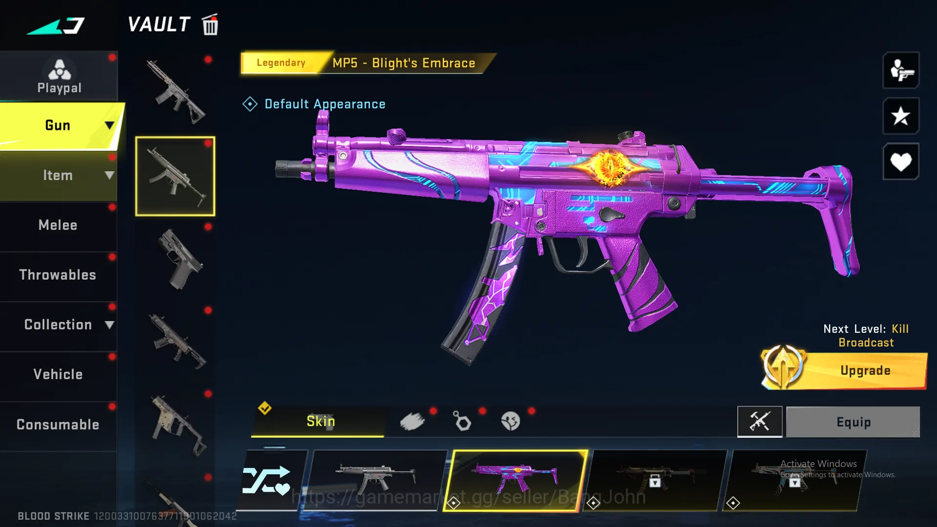 Blood Strike Accounts Others "MP5 Legend | M700 Legend | AR97 Legend | MCX Eva |  FAL Ultra | Galil Ultra | RPK Limit 2