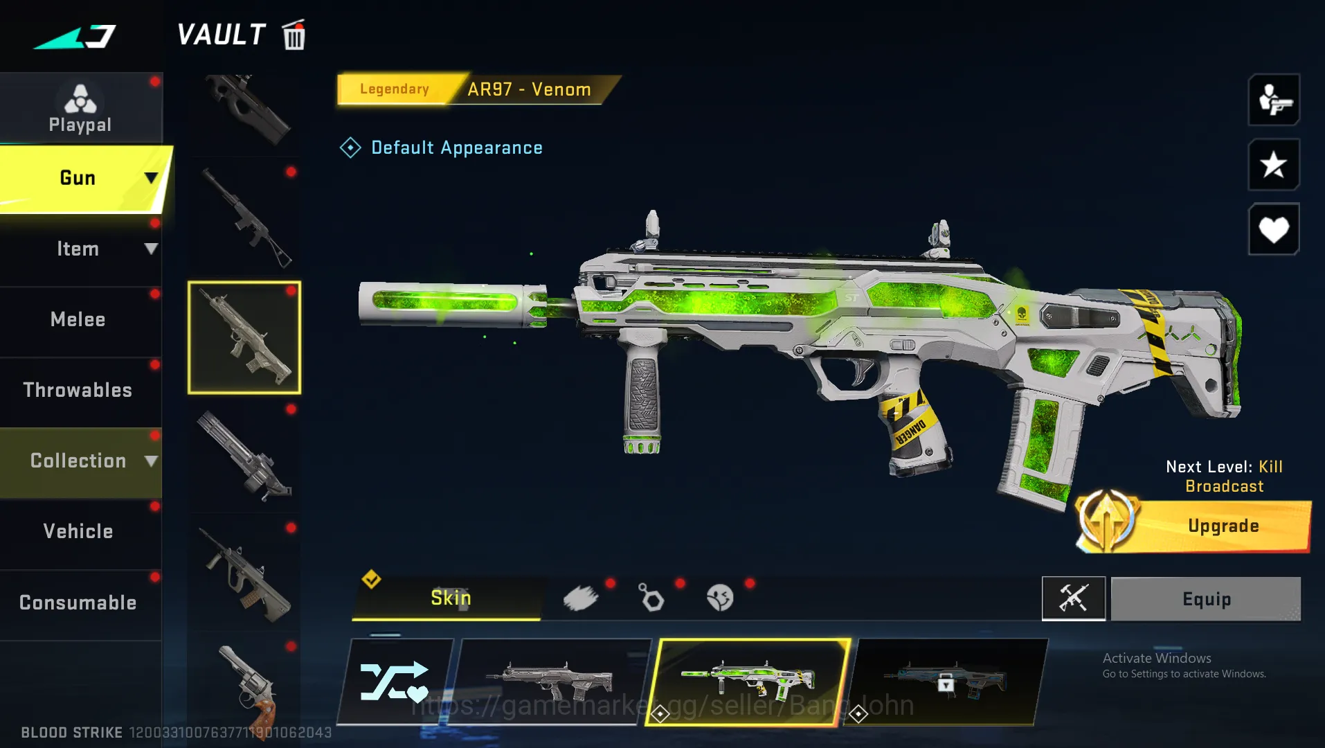 Blood Strike Accounts Others "MP5 Legend | M700 Legend | AR97 Legend | MCX Eva |  FAL Ultra | Galil Ultra | RPK Limit 4