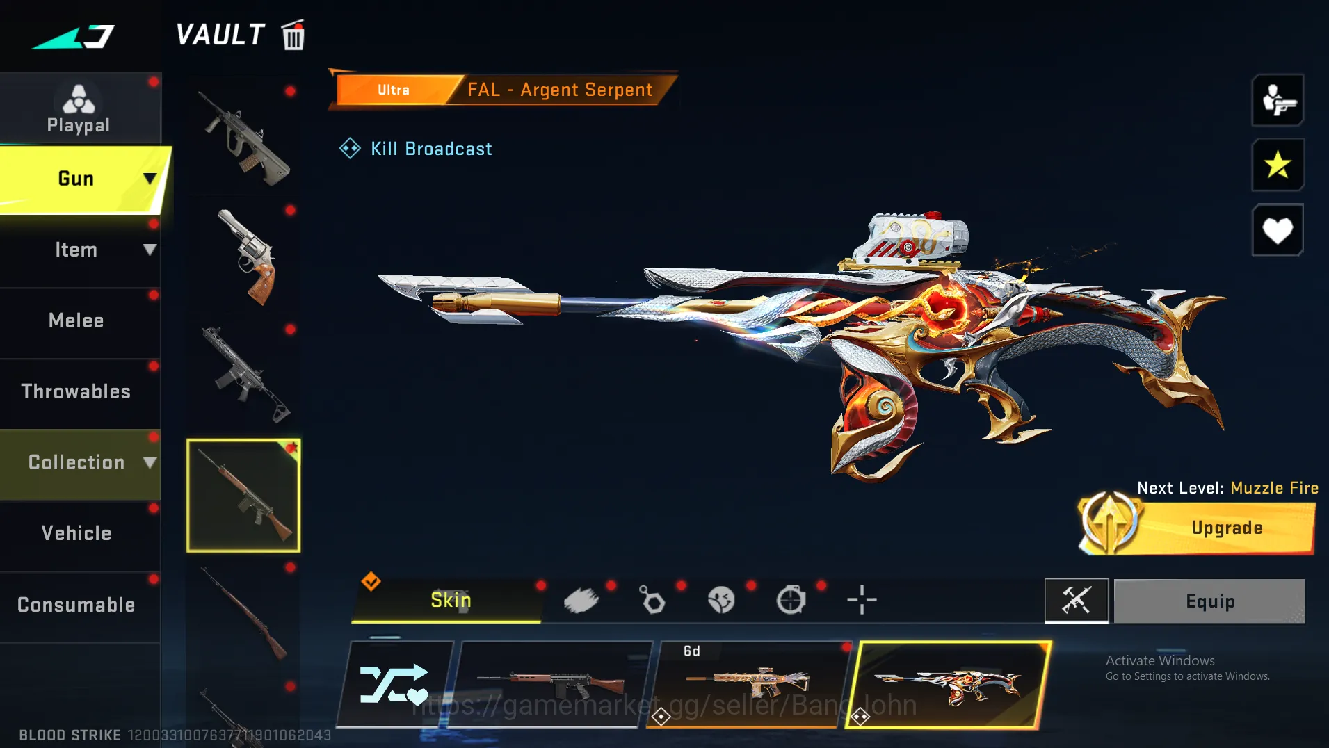 Blood Strike Accounts Others "MP5 Legend | M700 Legend | AR97 Legend | MCX Eva |  FAL Ultra | Galil Ultra | RPK Limit 6