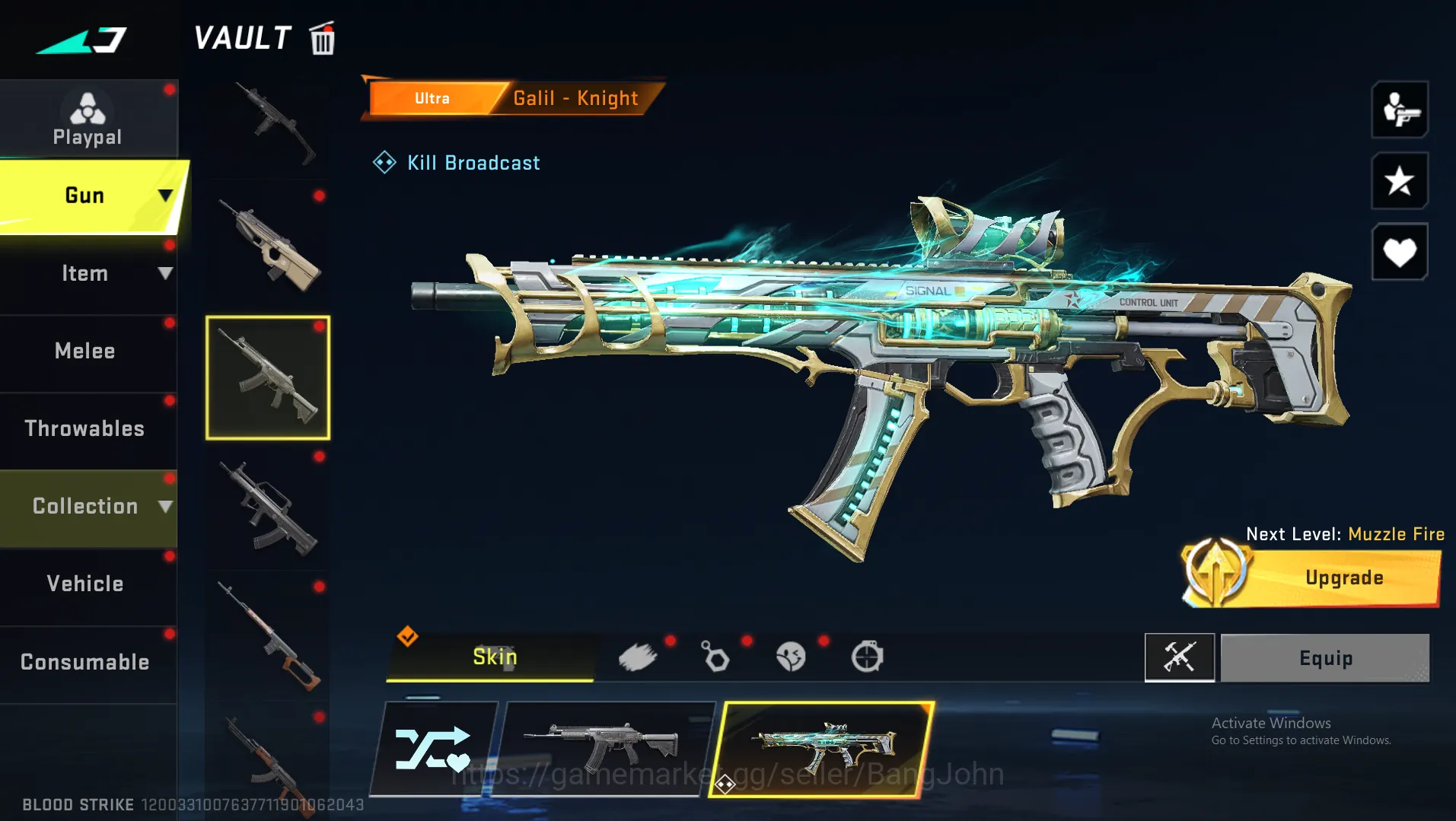 Blood Strike Accounts Others "MP5 Legend | M700 Legend | AR97 Legend | MCX Eva |  FAL Ultra | Galil Ultra | RPK Limit 7