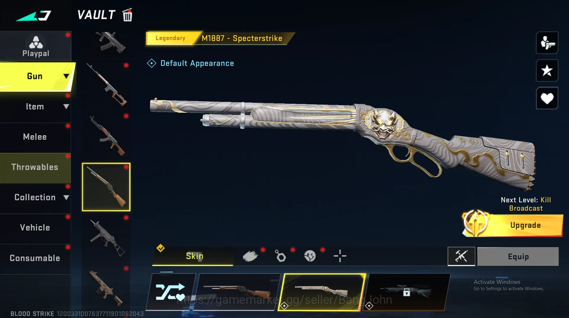 Blood Strike Accounts Others "MP5 Legend | M700 Legend | AR97 Legend | MCX Eva |  FAL Ultra | Galil Ultra | RPK Limit 9