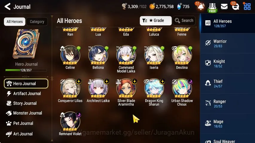 Epic Seven Accounts Mid-Tier Global Unverif|6ML(Riolet,DKSharun,USChoux,Etc)&Aram,feene,(etc)|PohOn|LogStove|CheckSS(ES1828) 4
