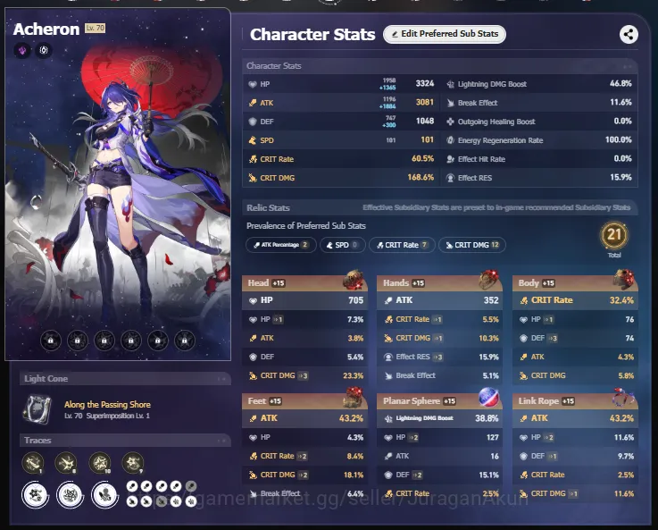 Honkai Star Rail Accounts Asia|9 Limited + 5 [5Star Weapon]|Acheron + Sign,D image 4