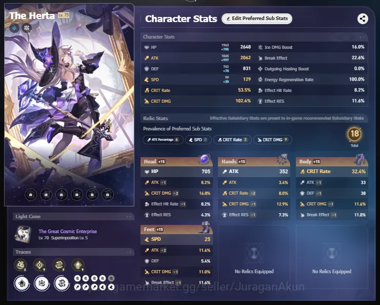 Honkai Star Rail Accounts Asia|9 Limited + 5 [5Star Weapon]|Acheron + Sign,D image 5