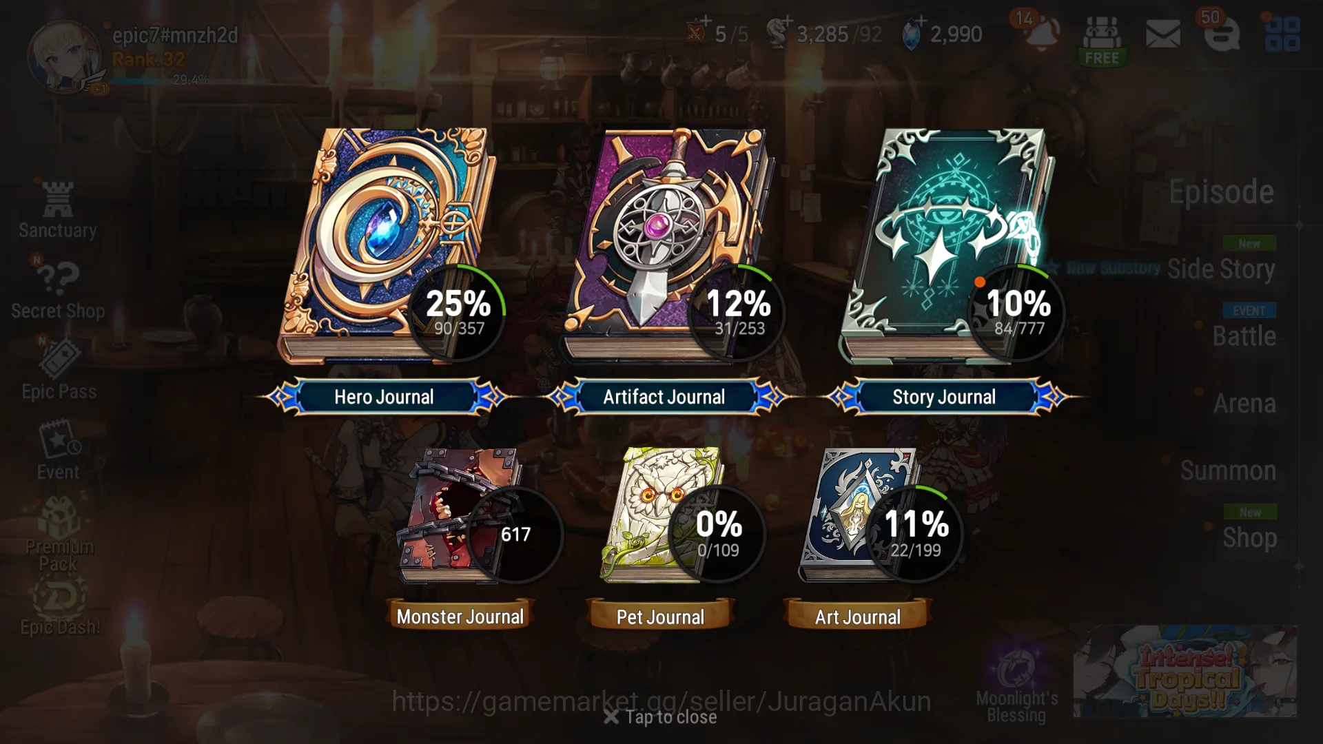 Epic Seven Accounts Starter Global Unverif|4ML(JKise, MChloe. DLilibet, BMHaste)+Fenne, Robin, etc|2.9kSStone|PoH 6