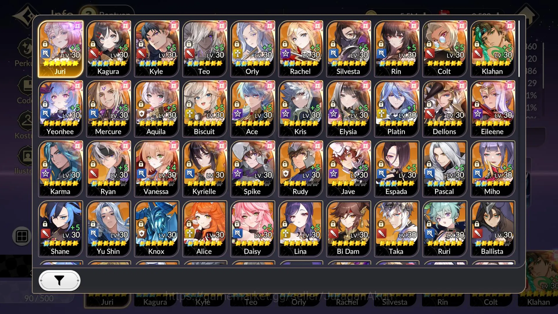 Seven Knights Re:Birth Accounts [Re:BIRTH]Seven Knight Juri,45 Legend(KyleTc3,Teo  image 2