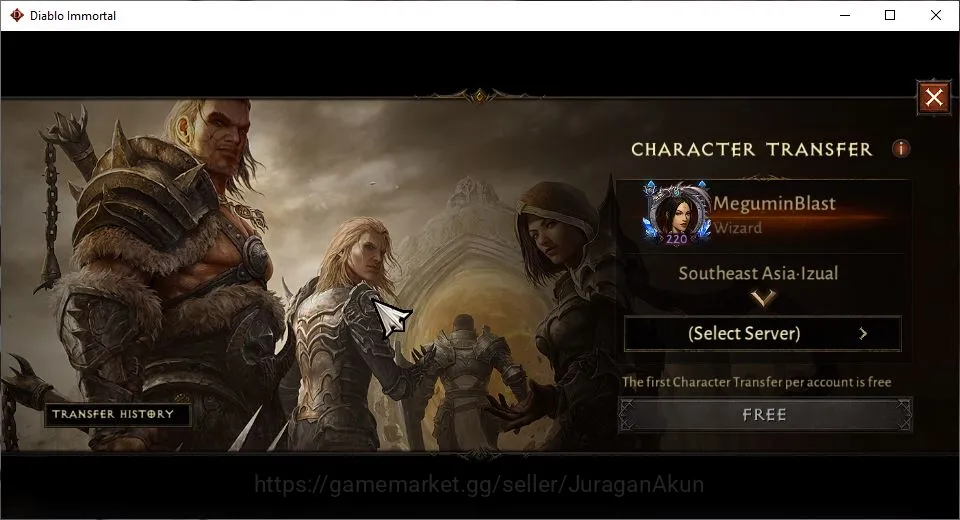 Diablo Immortal Accounts Starter SEA-Izual|Lv60(220) Wizard|24K CR|Reso 540|Hell III|Paragon Brawler|Hell Lv 18|2 Cosmetic