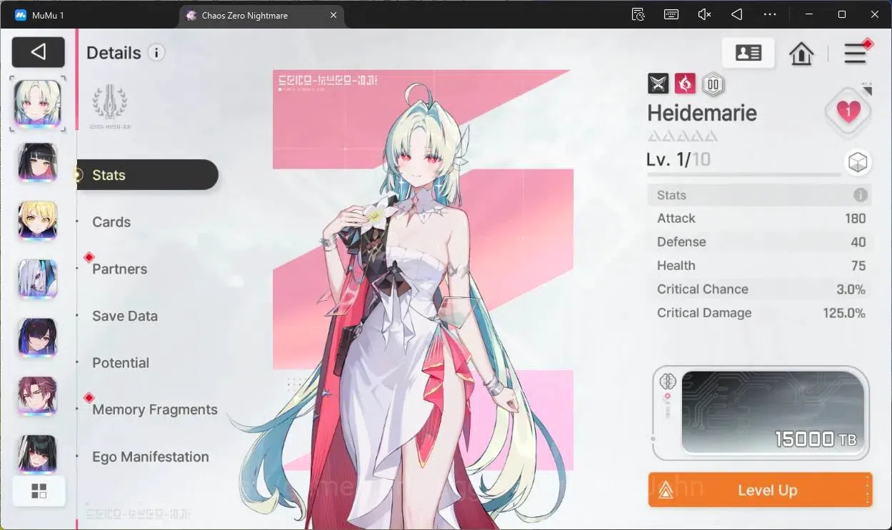Chaos Zero Nightmare Accounts ASIA | Lv54 | 11 SSR | Heidemarie ME 2 | Selector  image 9