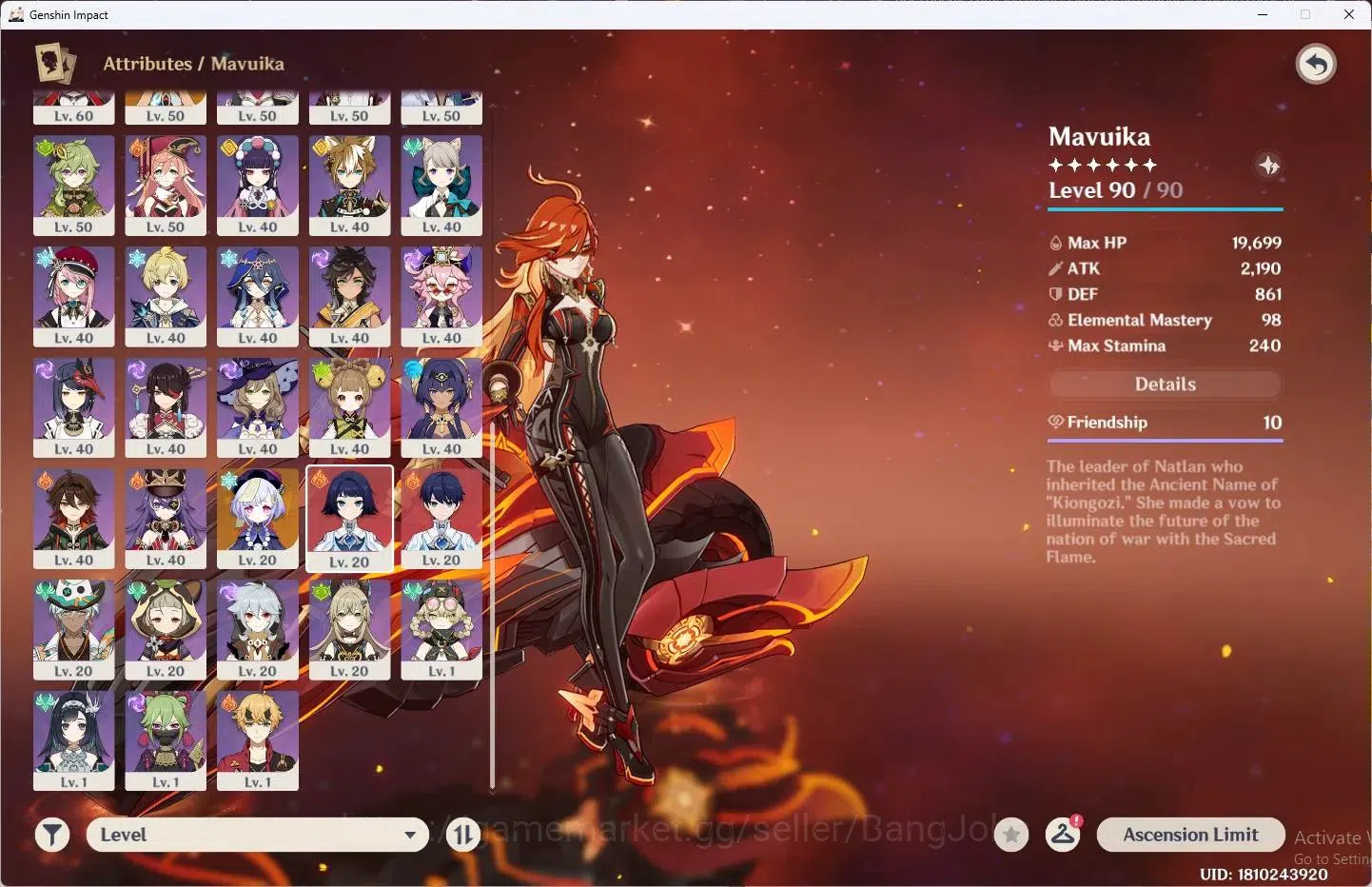 Genshin Impact Accounts ASIA | AR 57|11 Limit+1 Sign |Mavuika,Xilonen,Linn image 3