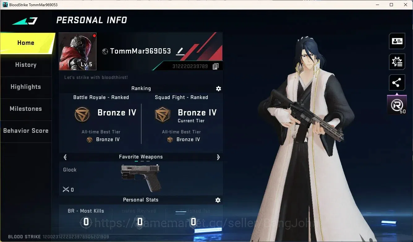 Blood Strike Accounts ASIA | BLEACH Byakuya Kuchiki | Ultra ETHAN Raid M image 1