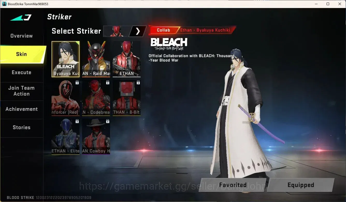 Blood Strike Accounts ASIA | BLEACH Byakuya Kuchiki | Ultra ETHAN Raid M image 2