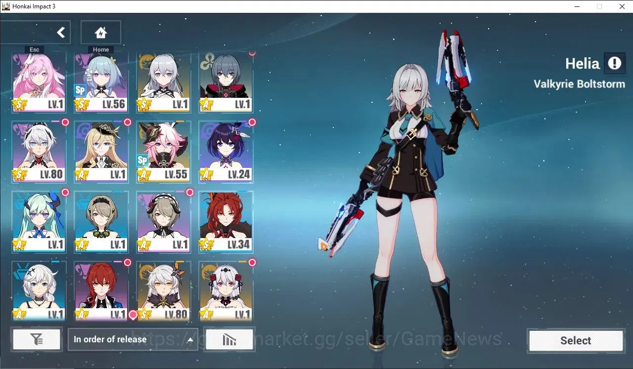 Honkai Impact 3rd Accounts SEA Lv80| 9 Fullset (SeeleHoRe,RitaME,CoralieBFDD, image 2