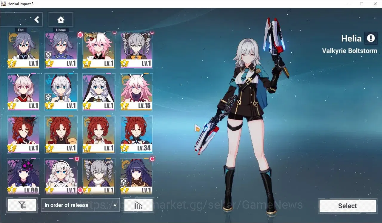 Honkai Impact 3rd Accounts SEA Lv80| 9 Fullset (SeeleHoRe,RitaME,CoralieBFDD, image 3