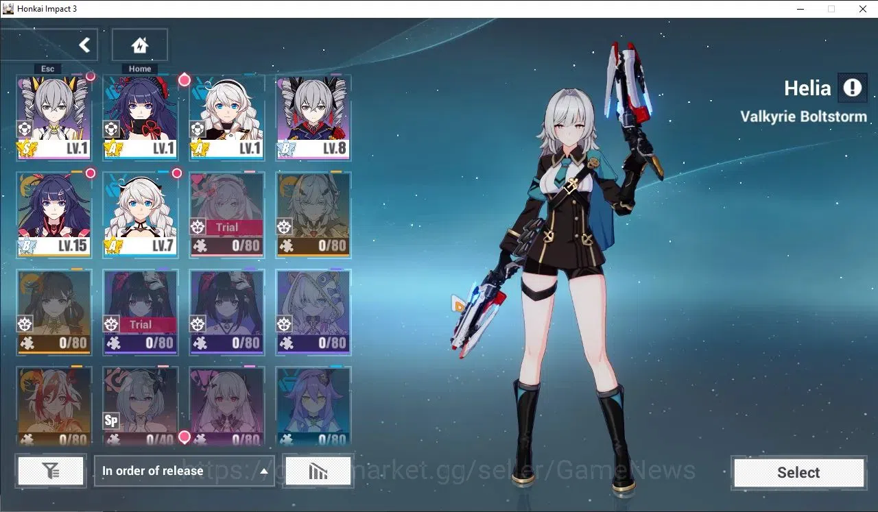 Honkai Impact 3rd Accounts SEA Lv80| 9 Fullset (SeeleHoRe,RitaME,CoralieBFDD, image 4