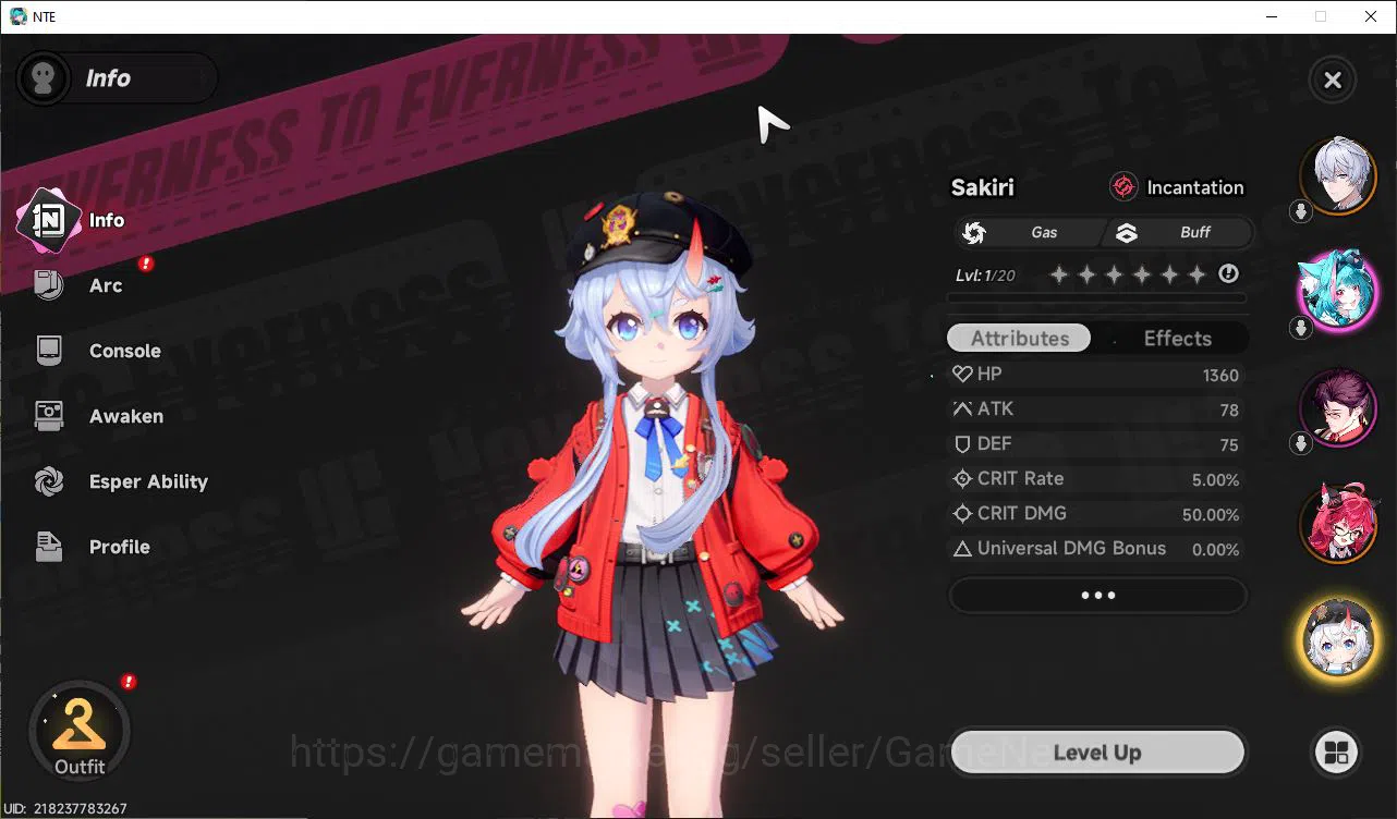 Neverness to Everness Accounts GLOBAL NA|HL 3| 2 SSR Limited Nanally, Sakiri |5 S image 2