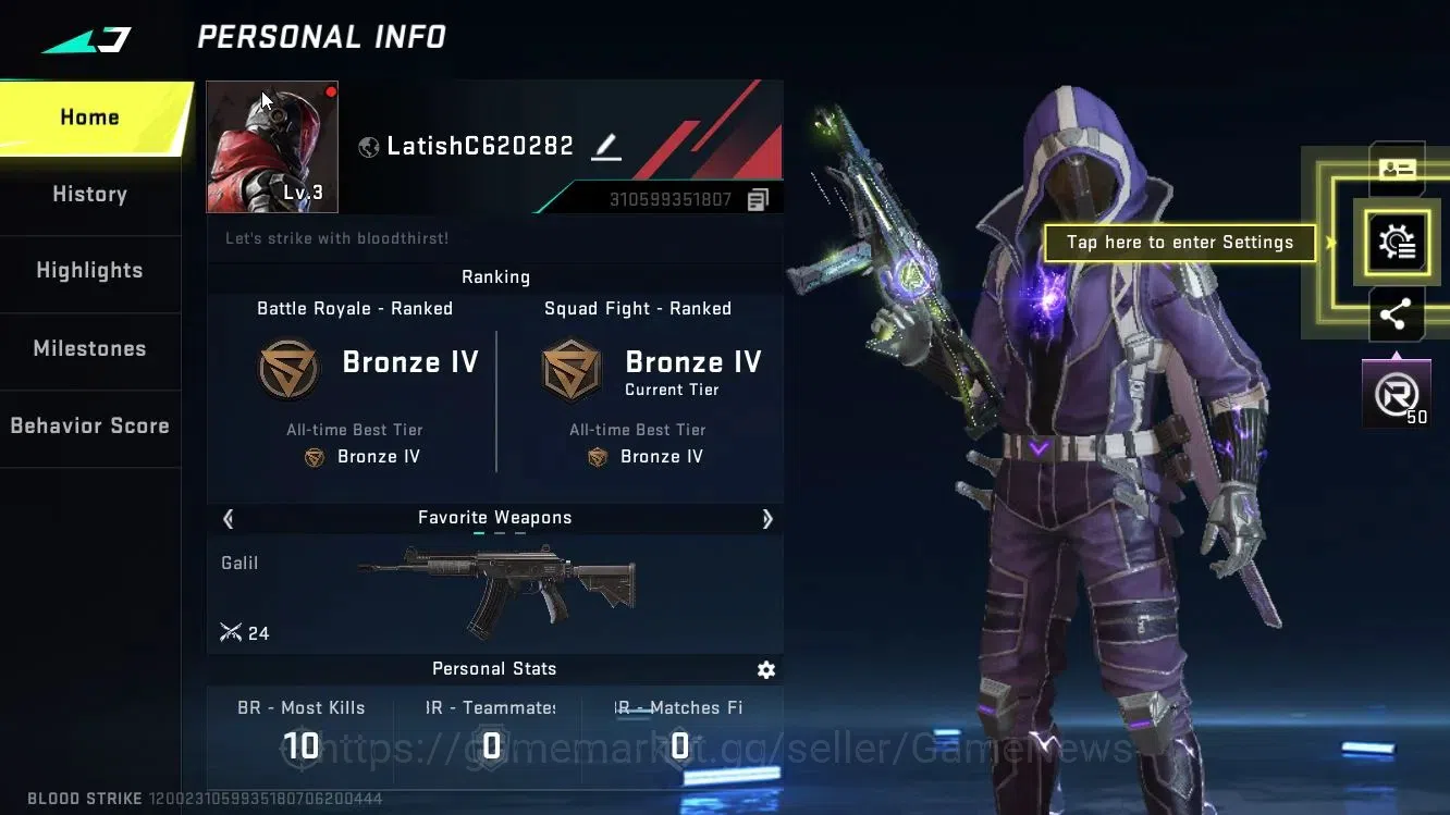 Blood Strike Accounts ASIA|ULTRA [KRAKEN-purple lightning,UMP45-Ascensio image 2
