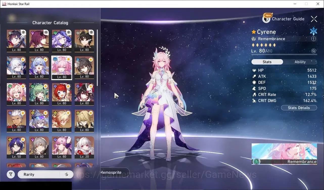 Honkai Star Rail Accounts Others Asia|TL 70| 2 PremTeam | 19 Limited (SW999,Cyrene,Yao Guang,Hyacine)+Sign Huohuo E1,Ruan 1