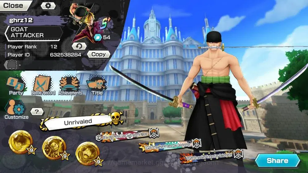 One Piece Bounty Rush Accounts Global | EX 4 | PR 12 |Monkey D. Luffy Max, Zoro&S image 2