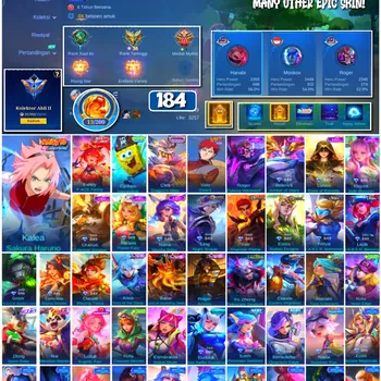 Mobile Legends: Bang Bang Accounts Collector #4307 184 Skins | Kalea Sakura Haruno (NARUTO) | Fanny P.ACE (P.ACE) | Cyclops