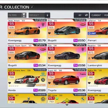Racing Master Accounts SEA |lv 36|6PL (Divo, VeyronSS, Reventon, SupraRZ, CCX, Jesko Attack)& 58 etc Car| 247K Gold | Log