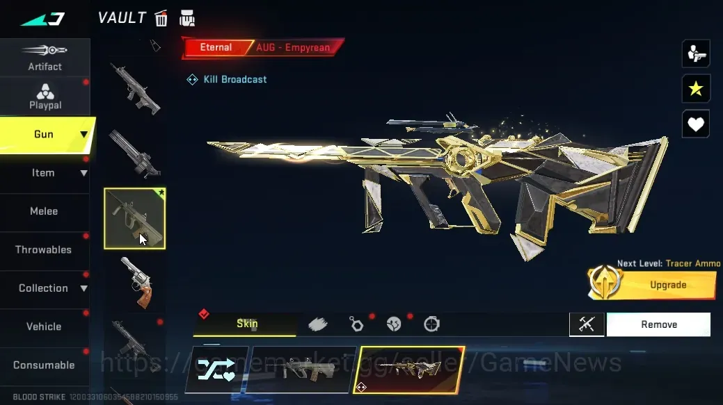 Blood Strike Accounts Collab Skin Asia|Eternal AUG Empyrean Lv2|Collab AOT Battle of Faith|Ultra Galil Knight,Raid 1