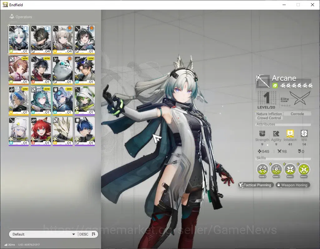 Arknights: Endfield Accounts Asia|Lvl 2|2 SSR 1 Limited + 4(*6 Weap)|(Arcane),Ardelia|Male MC|Log Gryphlink|Check 1