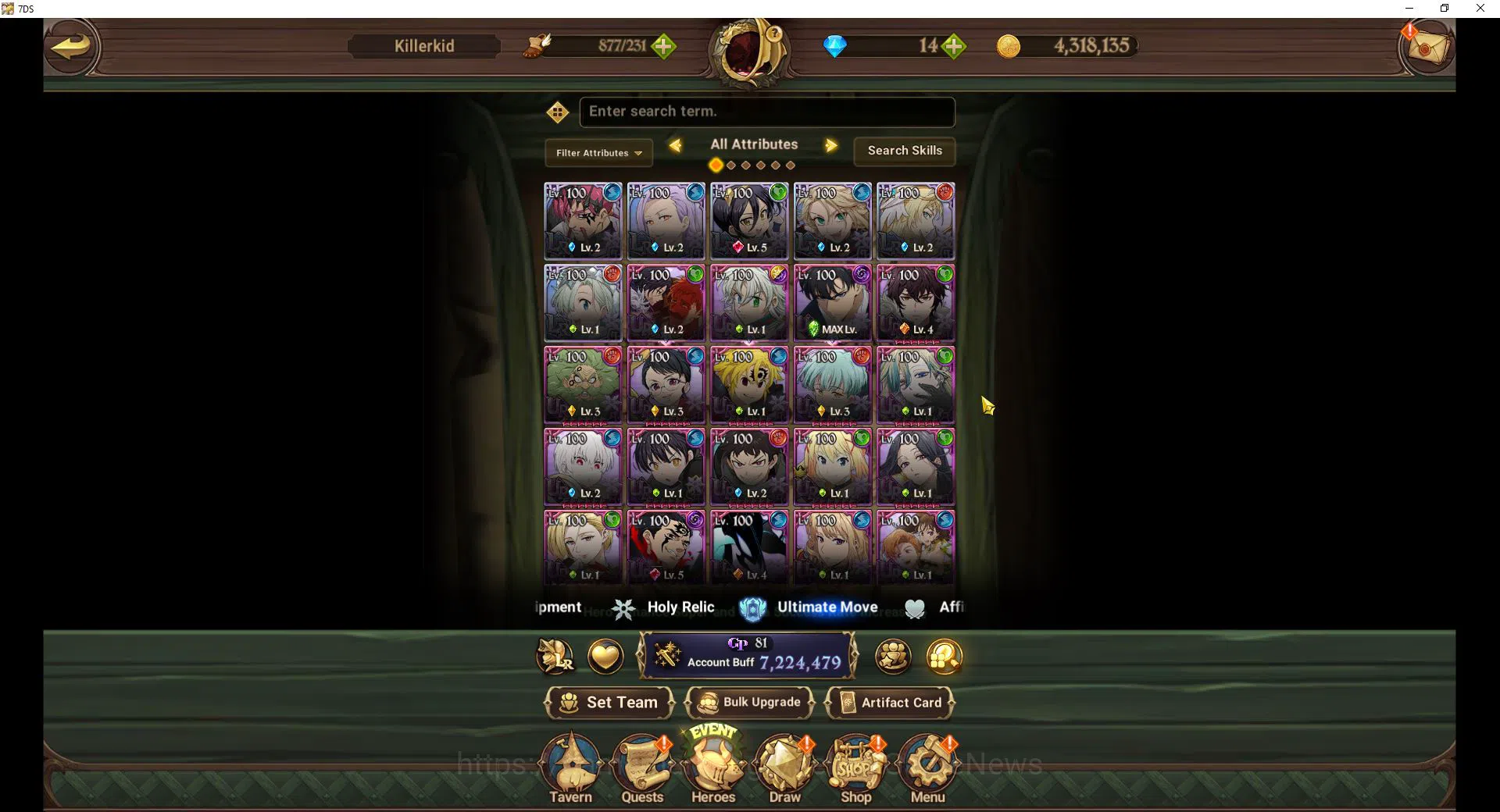 The Seven Deadly Sins: Grand Cross Accounts Asia|7,2M CC|6 LR+14 UR+Many Collab|Cusack2/6,Ludo image 4