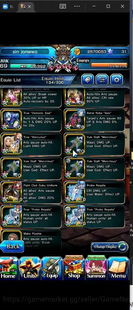 Grand Summoners Accounts Global |Rank 69|10 Ascend+4 TW|(Houka Inumuta,S Em image 14
